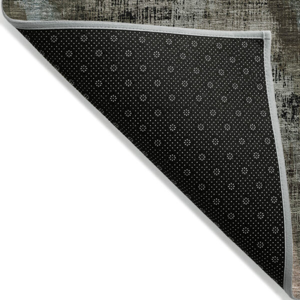 8' X 10' Brown Taupe And Salmon Abstract Washable Indoor Outdoor Area Rug