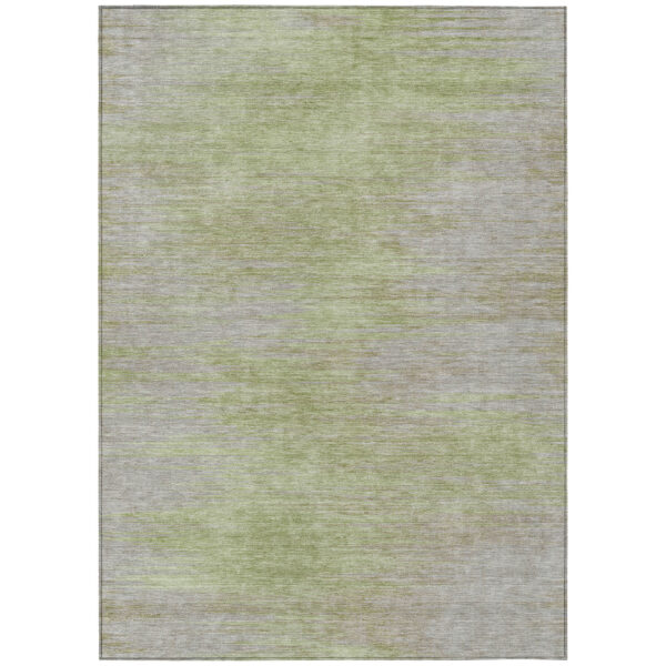 5' X 8' Sage And Artichoke Green Abstract Washable Indoor Outdoor Area Rug