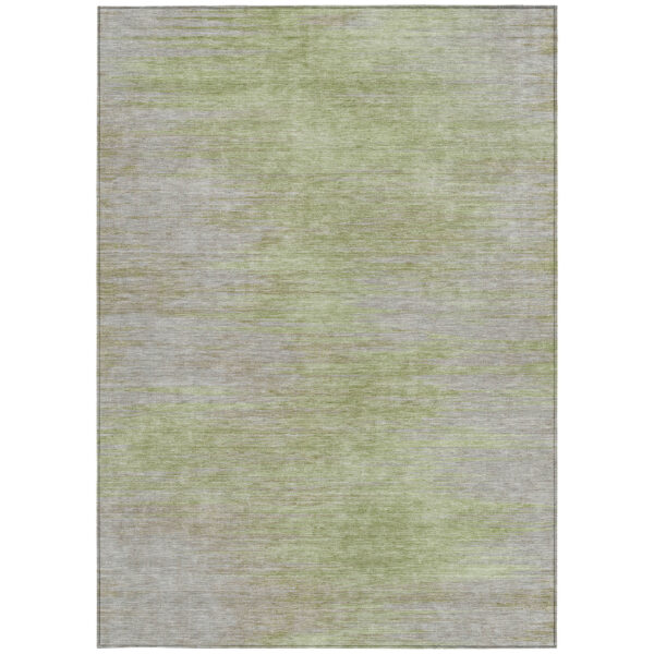 5' X 8' Sage And Artichoke Green Abstract Washable Indoor Outdoor Area Rug