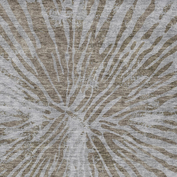 8' X 10' Brown And Gray Abstract Washable Indoor Outdoor Area Rug
