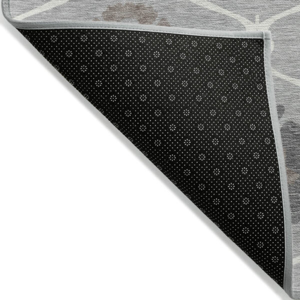 5' X 8' Gray Charcoal And Brown Medallion Washable Indoor Outdoor Area Rug