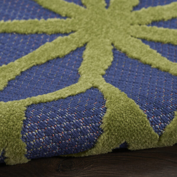 5' X 7' Blue Yellow and Green Indoor Outdoor Area Rug