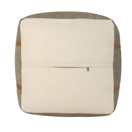 20" Gray Cotton Blend Ottoman