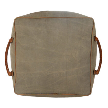 20" Gray Cotton Blend Ottoman