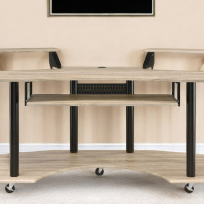 71" Natural and Black Music Recording Studio Desk