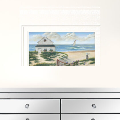 Beach Cottage II 2 White Framed Print Wall Art