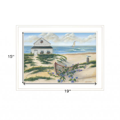 Beach Cottage II 2 White Framed Print Wall Art