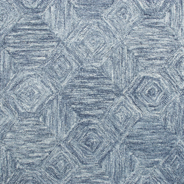 9' x 12' Blue Wool Geometric Hand Tufted Area Rug