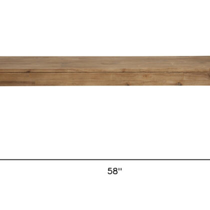 58" Natural Distressed Solid Wood Dining Bench