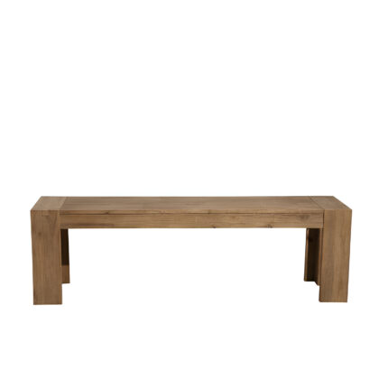 58" Natural Distressed Solid Wood Dining Bench