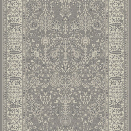 5' x 8' Gray and Ivory Oriental Area Rug