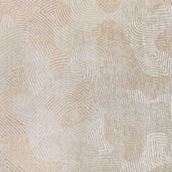 7' x 9' Beige and White Abstract Non Skid Area Rug