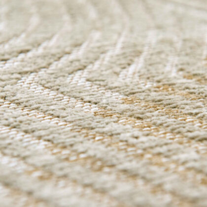 7' x 9' Beige and White Abstract Non Skid Area Rug