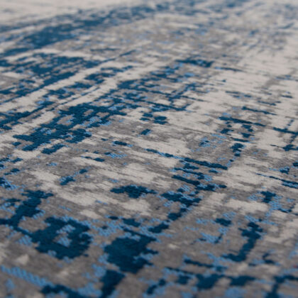 6' X 8' Blue and Gray Abstract Non Skid Area Rug