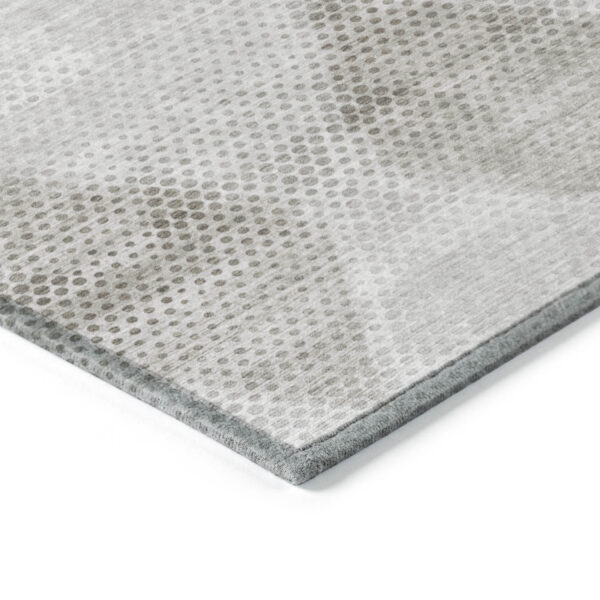 8' Runner Gray Geometric Washable Non Skid Indoor Outdoor Runner Rug