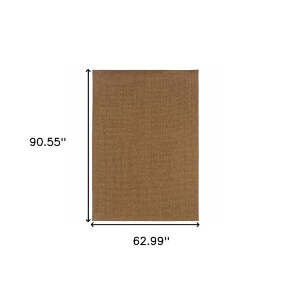 5' X 8' Tan Stain Resistant Indoor Outdoor Area Rug