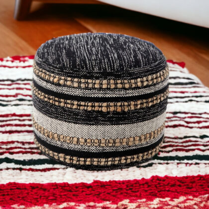 18" x 18" x 14" " Black Pouff