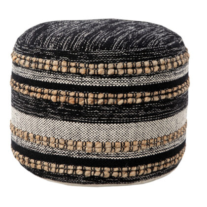 18" x 18" x 14" " Black Pouff