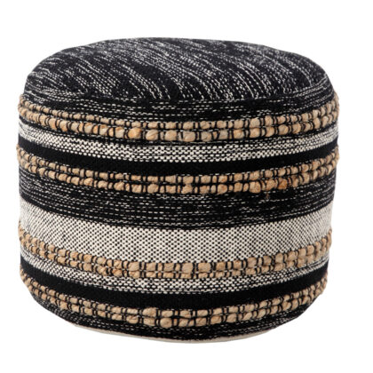 18" x 18" x 14" " Black Pouff