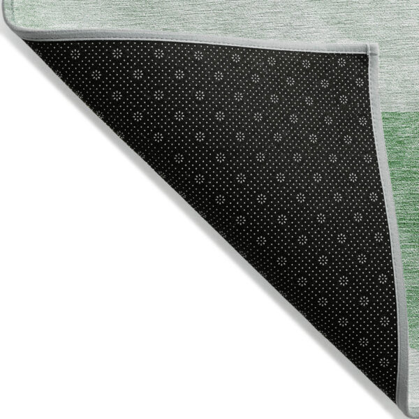 5' X 8' Green And Mint Green Geometric Washable Indoor Outdoor Area Rug