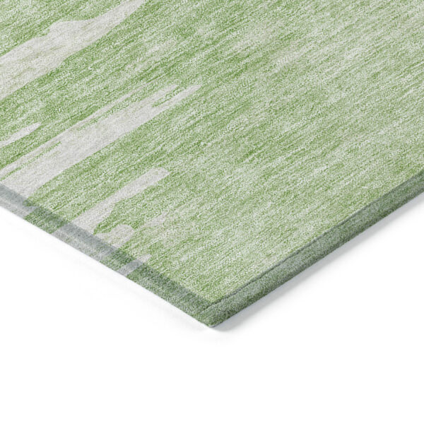 9' X 12' Green And Mint Green Abstract Washable Indoor Outdoor Area Rug