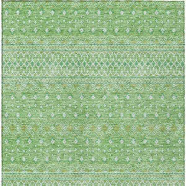 3' X 5' Green And Mint Green Tribal Washable Indoor Outdoor Area Rug