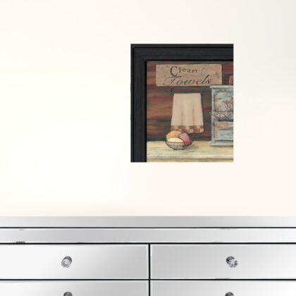 Set Of Two Hot Bath Or Clean Towels Black Framed Print Wall Art