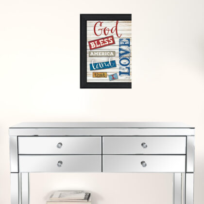 God Bless America 4 Black Framed Print Wall Art