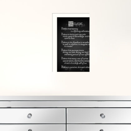 Believe 1 White Framed Print Wall Art