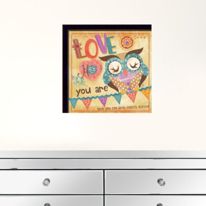 Owl 1 Black Framed Print Wall Art
