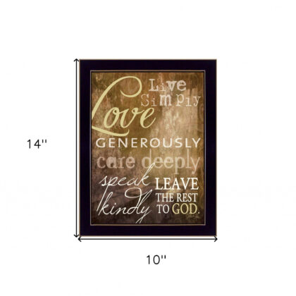 Live Simply 1 Black Framed Print Wall Art