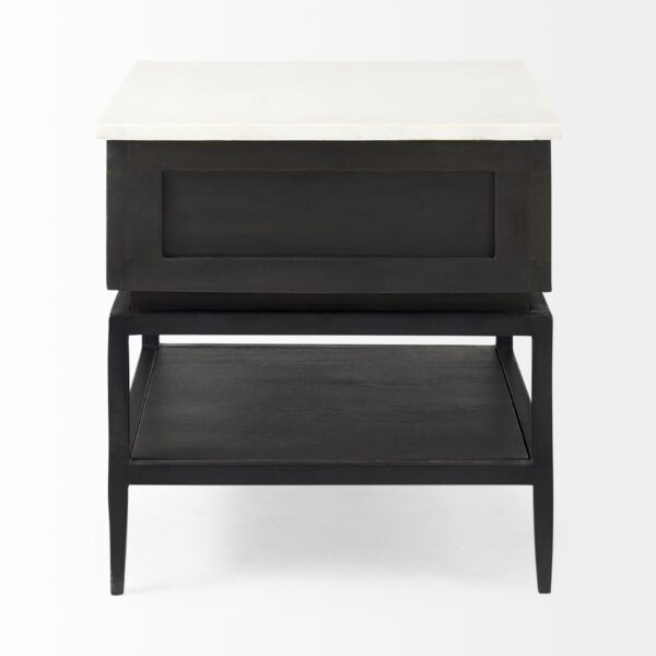 Updated Rustic Dark And Light Marble Top Cabinet