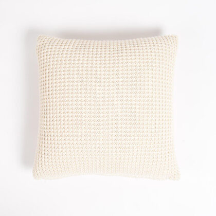 16" X 16" White Check Cotton Pillow Cover