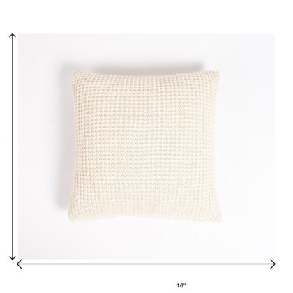 16" X 16" White Check Cotton Pillow Cover
