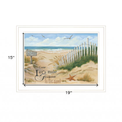 Footprint 2 White Framed Print Wall Art