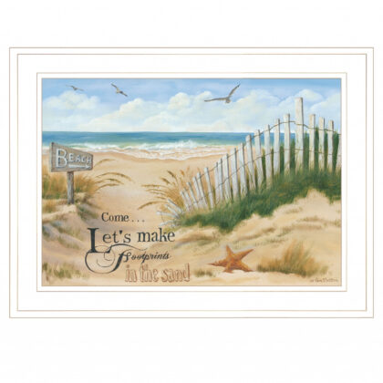 Footprint 2 White Framed Print Wall Art
