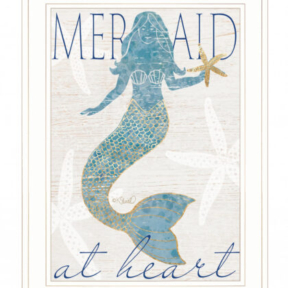 Mermaid At Heart 1 White Framed Print Wall Art