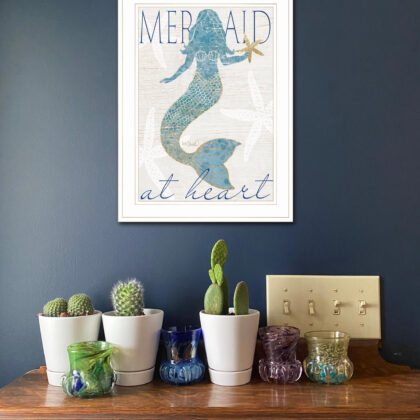 Mermaid At Heart 1 White Framed Print Wall Art