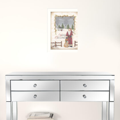 Merry Christmas White Framed Print Wall Art