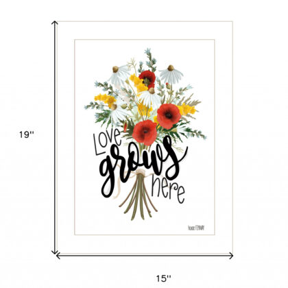 Love Grows Here 2 White Framed Print Wall Art