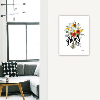 Love Grows Here 2 White Framed Print Wall Art