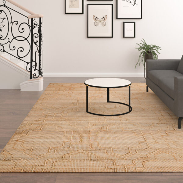 5' x 8' Brown Trellis Hand Woven Area Rug