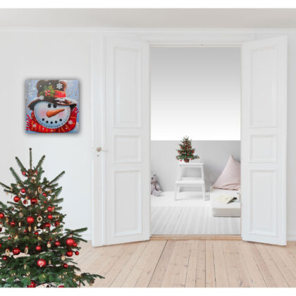 Count Down To Christmas - Snowman Canvas Wrapped Canvas Print Wall Art