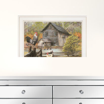 Down On The Farm I White Framed Print Wall Art
