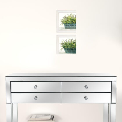 Set Of Two Farm Market Bouquet White Framed Print Wall Art