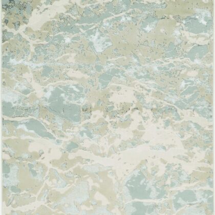 5' X 8' Sand Gray and Green Abstract Area Rug