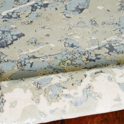 5' X 8' Sand Gray and Green Abstract Area Rug