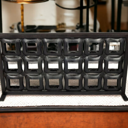 23" Black Iron Floor Tealight 18-Candle Holder