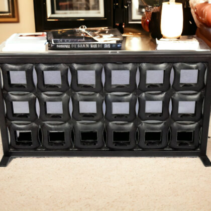 23" Black Iron Floor Tealight 18-Candle Holder