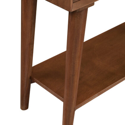 42" Brown Floor Shelf Console Table With Shelves And Drawers